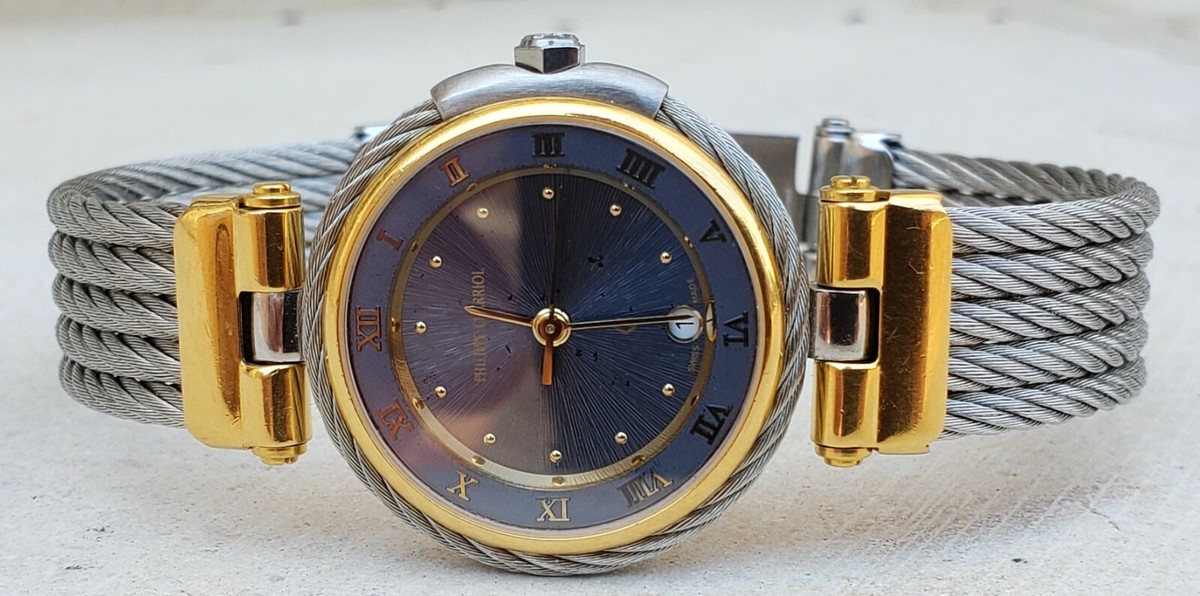 PHILIPPE CHARRIOL CABLE 2 TONE QUARTZ LADIES 27MM WATCH | eBay