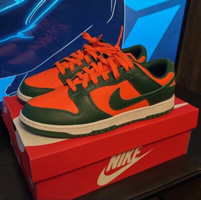 Size 10.5 - Nike Dunk Low Miami Hurricanes