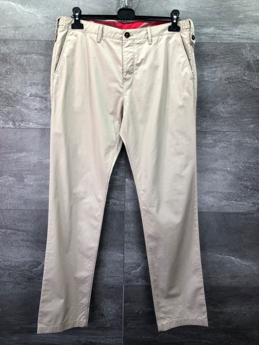 BURBERRY BRIT PANTALONE Chino Beige COTTON TROUSER Pants