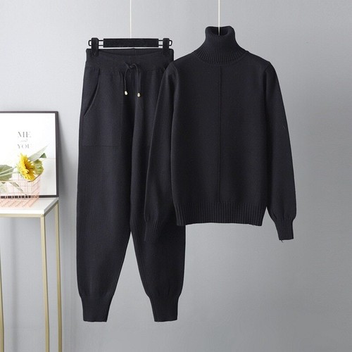 Pullover Zweiteiliges Set Damen Strick Hosenanzüge Trainingsanzüge - Bild 24 von 33