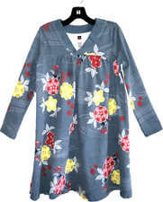 TEA BRAND COLLECTION GIRL DRESS COOL BLU FLOWERS 100 COTTON SIZE 7