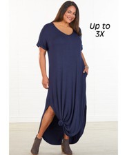 Women's Plus Size Everyday Maxi Dress With Pockets      box 12