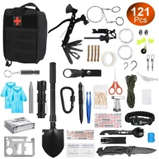 121Pcs Survival Tools Set Portable Emergency Survival Gear Tactical Outdoor Tool