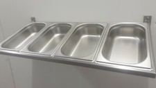 Pro Commercial Spice rack / shelf - 1/6 GN x 4 Gastronorm Pot Size - Wall Mount