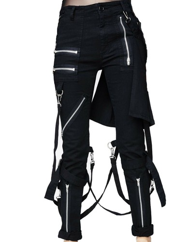 Extreme Bondage Gótico Punk Rocker Cyber Goth Steampunk Motociclista Tripp  Pantalones/Emo | eBay