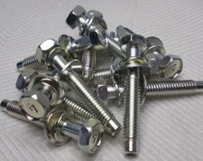 M6 6mm X 1.00 Fine X 32mm Thread Hex Washer Head Bolt Lot Of 12 Bolts