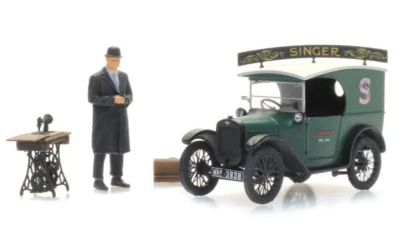 Artitec 387.531 - 1:87: Austin 7 Kastenwagen Singer + Verkäufer - NEU + OVP