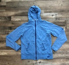 Nike Womens Blue Full Zip Long Sleeve Hoodie Hooded Jacket Size Medium