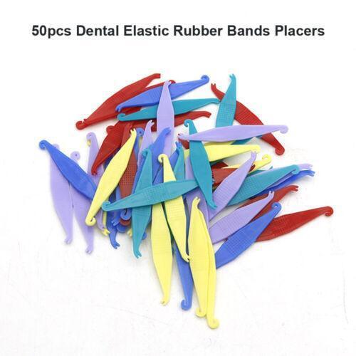 Dental Elastic Rubber Bands Placers for Braces Pack of 50 Multicolor