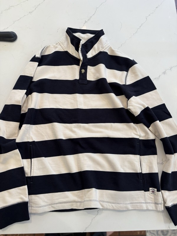 Fat Face Airlie Striped Blue Pullover Sweatshirt Size L - NWOT