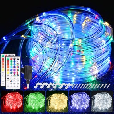 LED Lichterkette 20 Meter Lichtschlauch 25 Farben dimmbar außen Garten Deko Fest