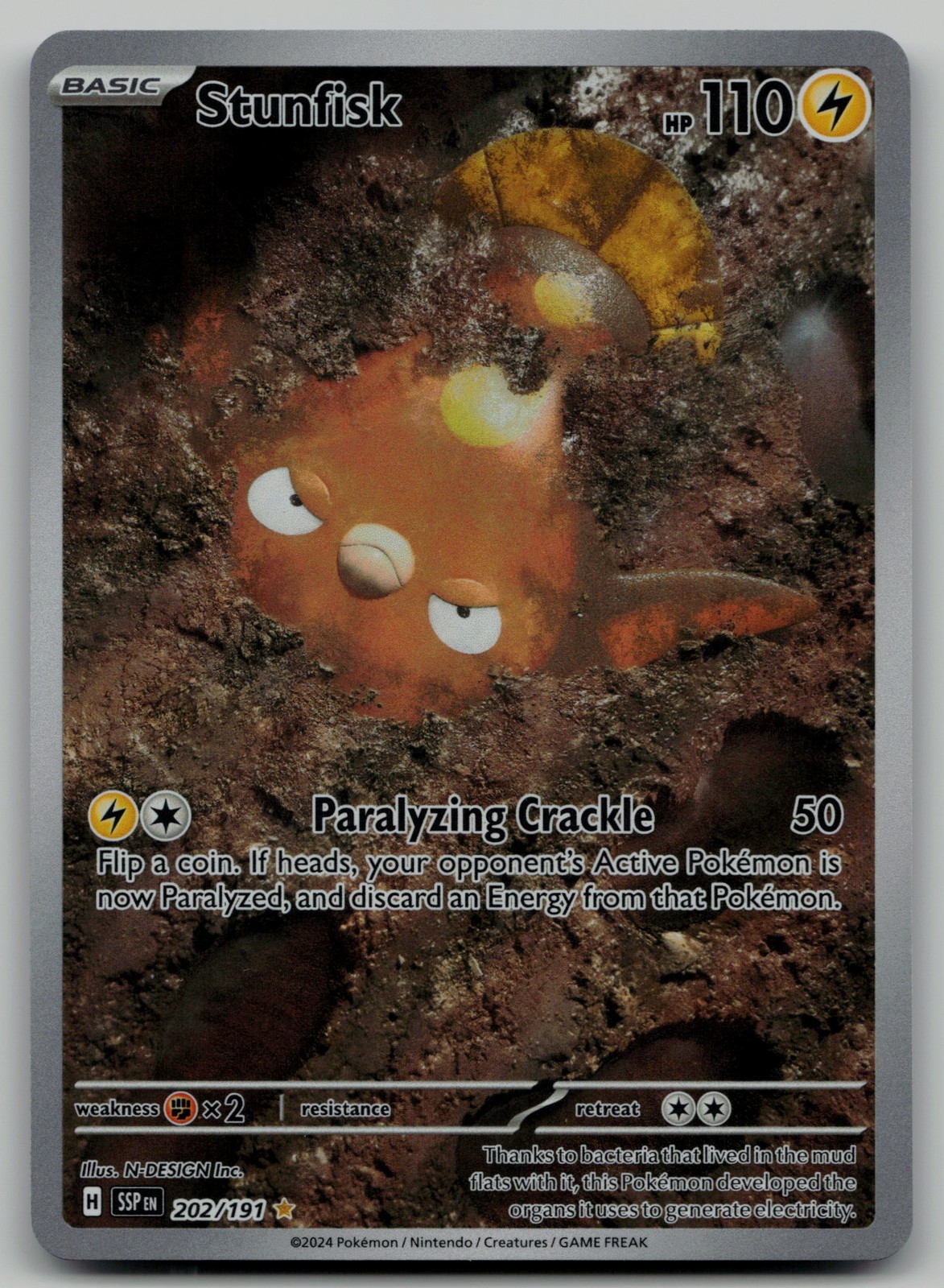 Stunfisk - Illustration Rare SV08: Surging Sparks 202/191 NM