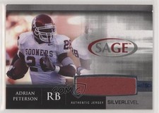2007 SAGE Auto Football Jerseys Silver 41/50 Adrian Peterson #J10 3xy