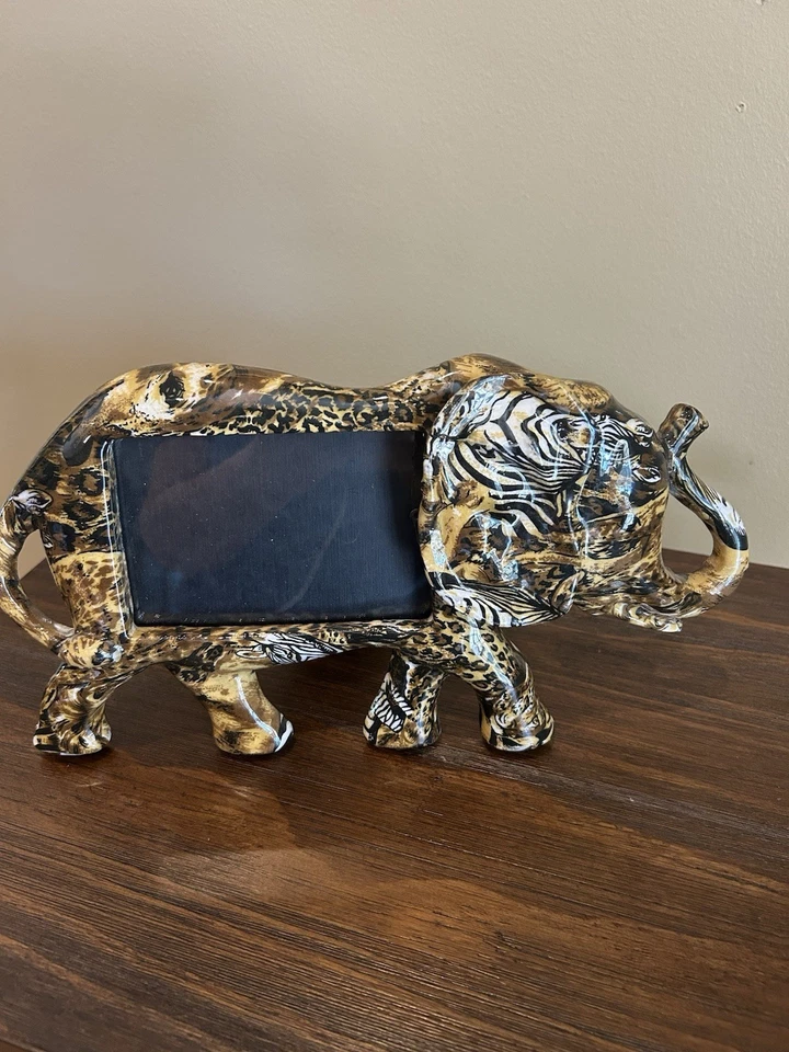 Disney Parks LaVie Safari Endangered Species Patchwork Elephant PhotoFrame 1990s - Image 3 of 4