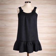 Vera Wang Cotton/Silk/Wool Mini Dress 2/36 Damask Black Whimsigoth LBD Flutter