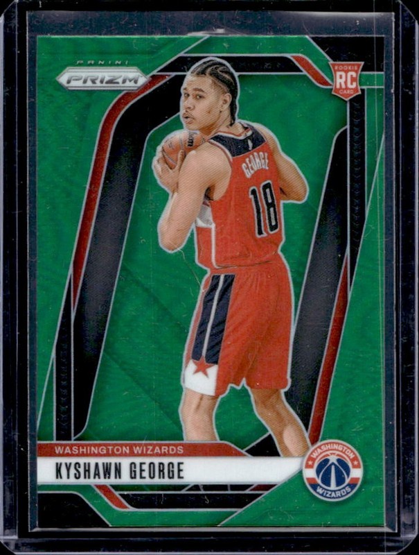 2024-25 Panini Prizm Kyshawn George RC Green Rookie #257 Wizards