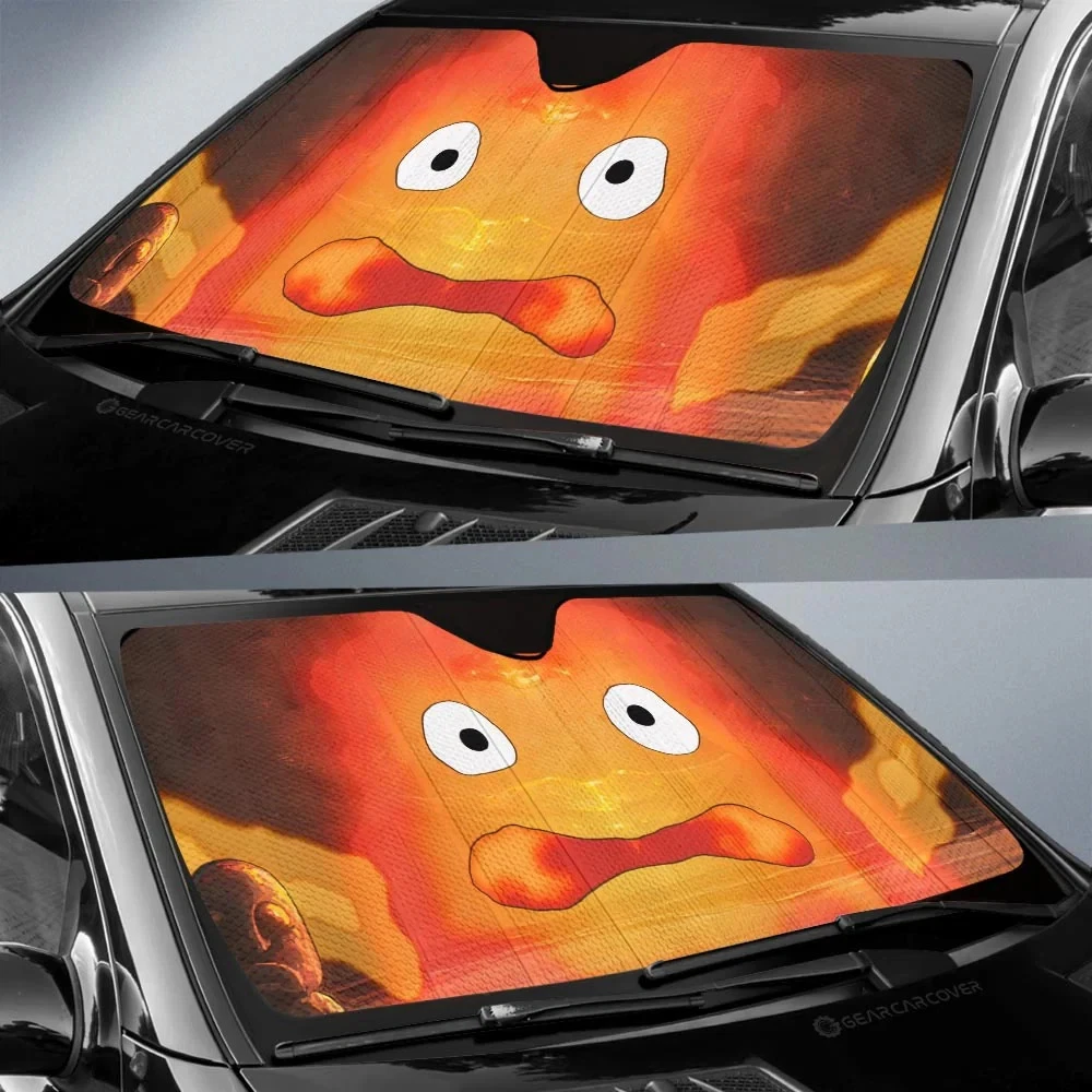 Calcifer Car Sunshade Custom Howl's Moving Castle Car Accessories  Windshield An