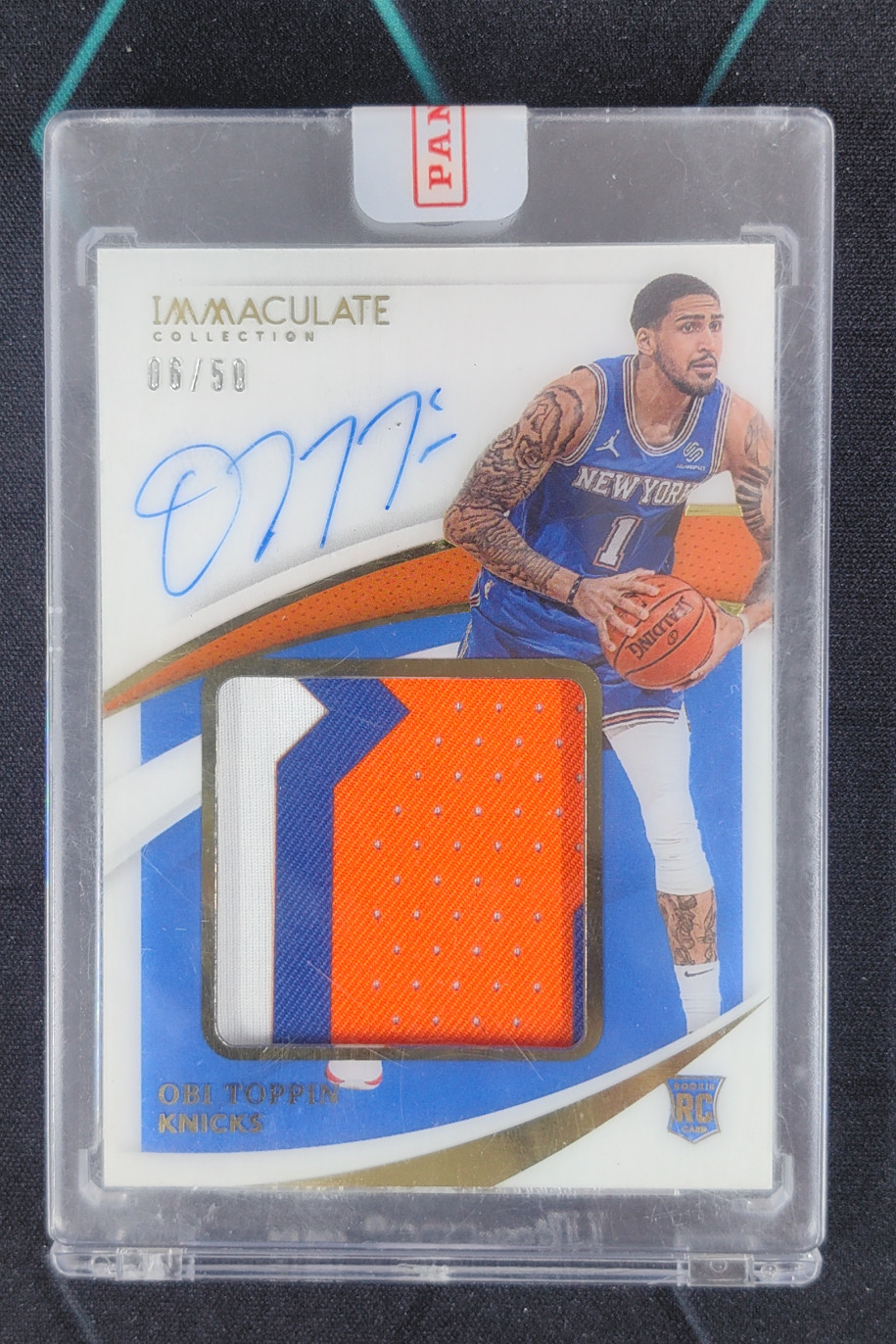 2020-21 Panini Immaculate Collection Obi Toppin Premium Patch Auto RC RPA /50