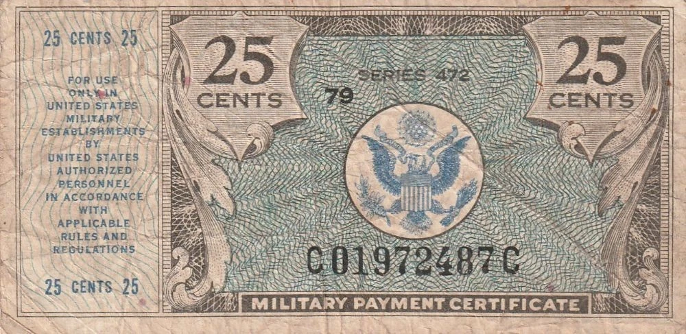 25c Denomination US Military Payment Certificates for sale | eBay