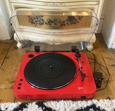 Lenco L-85 Turntable Red USB Vinyl Record Player with Built-In Preamp Working