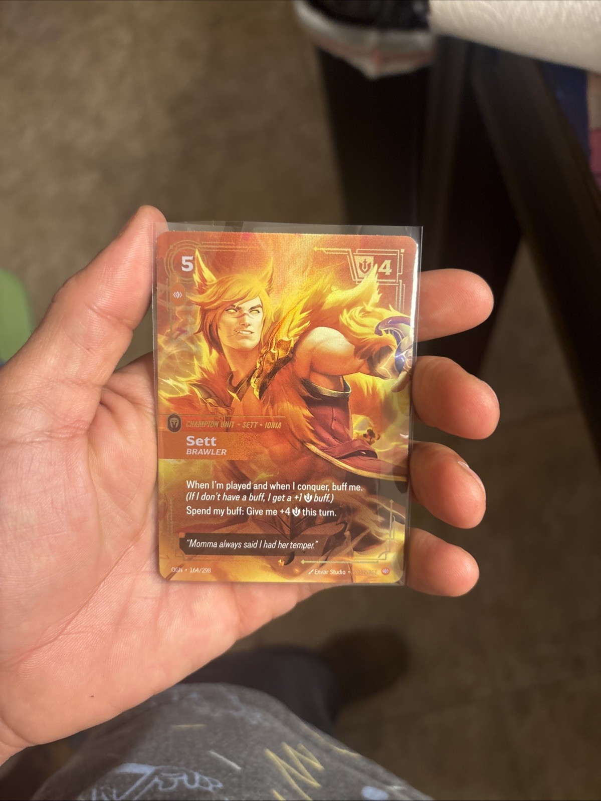 1x Sett Brawler 164/298 Foil Epic Origins Riftbound League of Legends NM