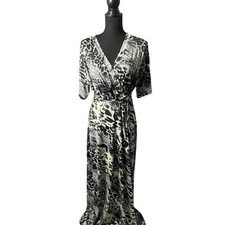Black and white leopard print maxi dress XL