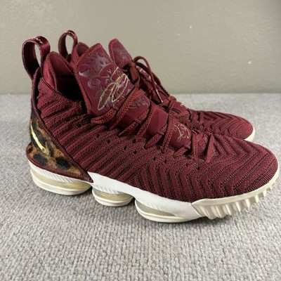 Size 9 - Nike Lebron 16 King AO2588-601 Red White Gold Preowned Authentic