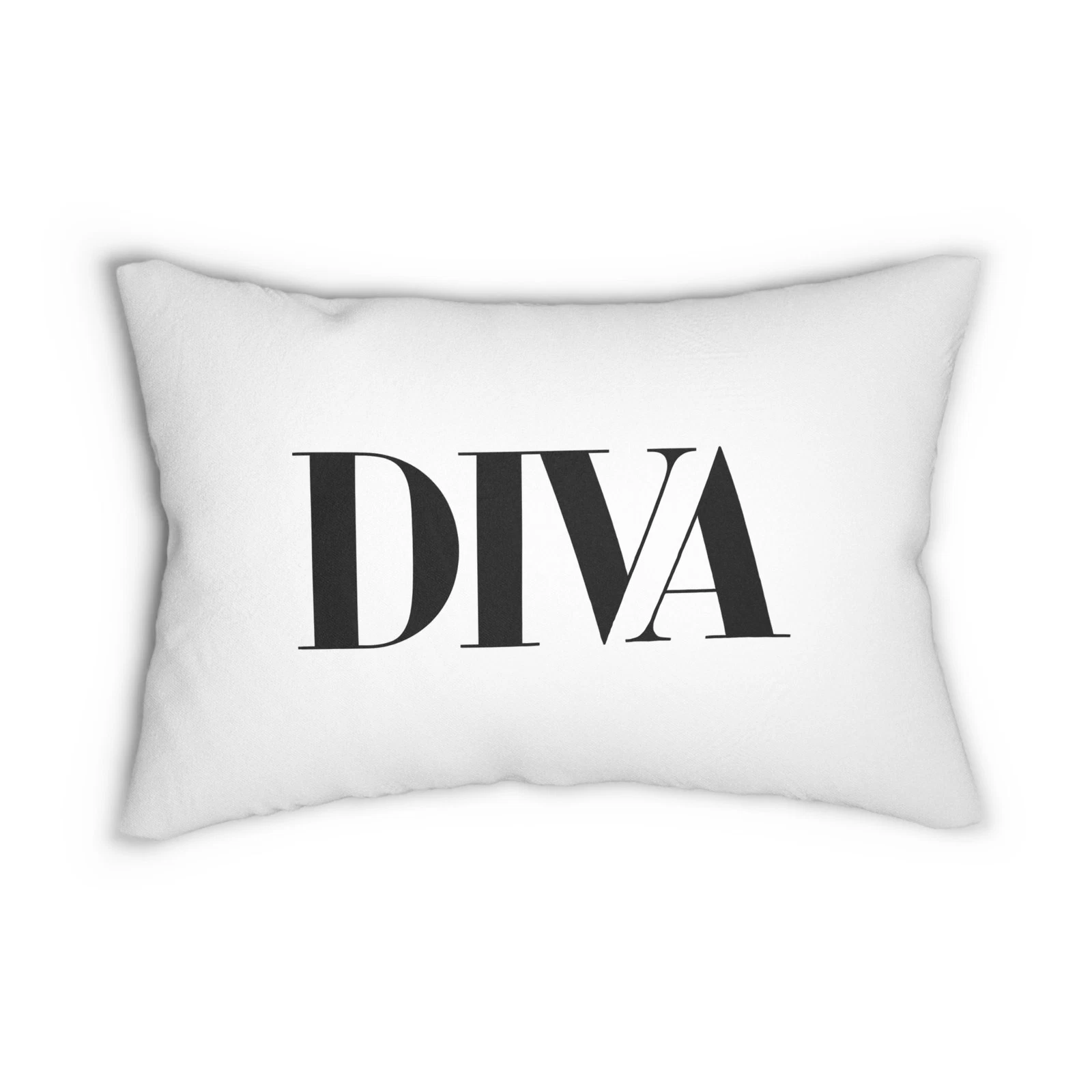 DIVA Lumbar Pillow | Decorative Throw Pillow, Typographic Home Accent