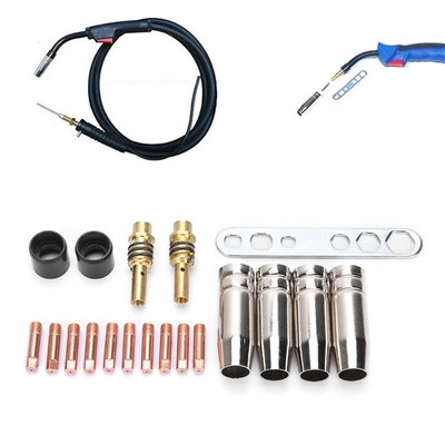 19x Torch Welding Accessories Kit Nozzles Contact Tips For Binzel 15AK MIG W HOT