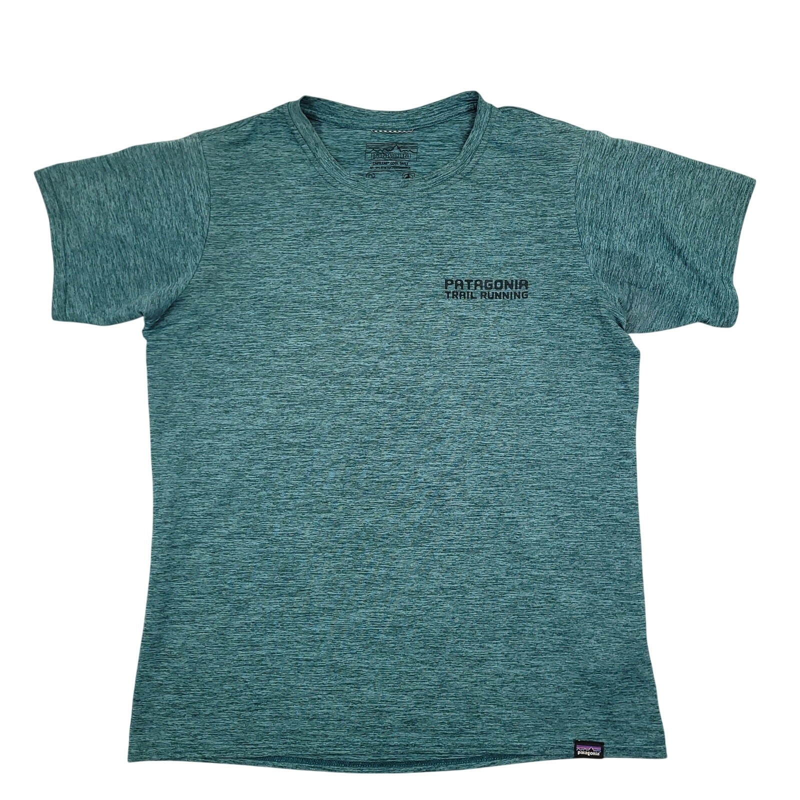 Patagonia Womens Capilene Cool Daily Trail Running Graphic T Shirt Sz Small Blue thumbnail 2