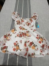 J for Justify Floral Swing Dress XL Blush Pink Rose A Line Stretch
