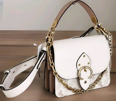  Coach Beat Shoulder Bag 18 Horse & Carriage Chalk Taupe Gold Crossbody NWT!