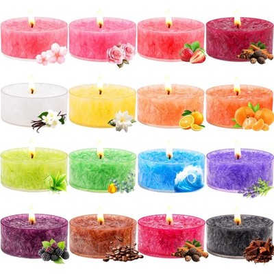 Soy Wax Teelichter Set, 16 Stück, Duftkerzen aus Natursojawachs, Dekorative K...