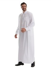 Men's Middle Eastern Clothes Long Sleeve Muslim Islamic Kaftan