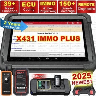 2025 Launch X431 IMMO PLUS Key Programming Tool Full System Diagnostic Scanner