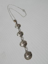 VINTAGE NAVAJO STERLING SILVER  HAND STAMPED 4 CONCHO NECKLACE - BUY IT NOW !!