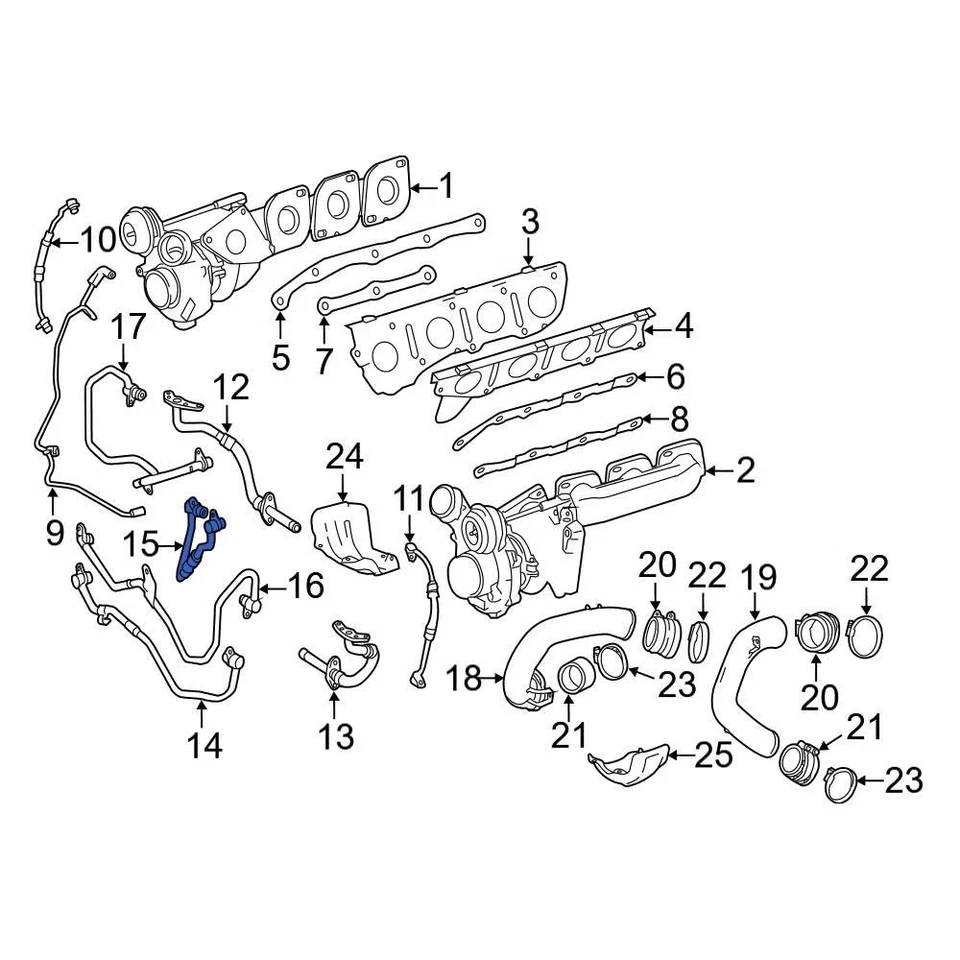 For Mercedes-Benz E550 12-14 Mercedes-Benz Right Turbocharger Coolant Line - Image 4 of 4