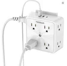 TESSAN Surge Protector Power Strip 8 Outlets 2 USB-A 1 USB-C Multi Extender