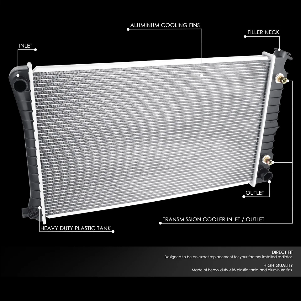 Radiador de núcleo de aluminio con motor Bonneville 3,8 DPI 921 para 88-93 Lesabre OLD 88 98 Foto 2 de 4