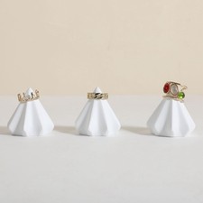 3pcs White Ring Cone Display Stand for Selling, Gypsum Jewelry Ring display h...