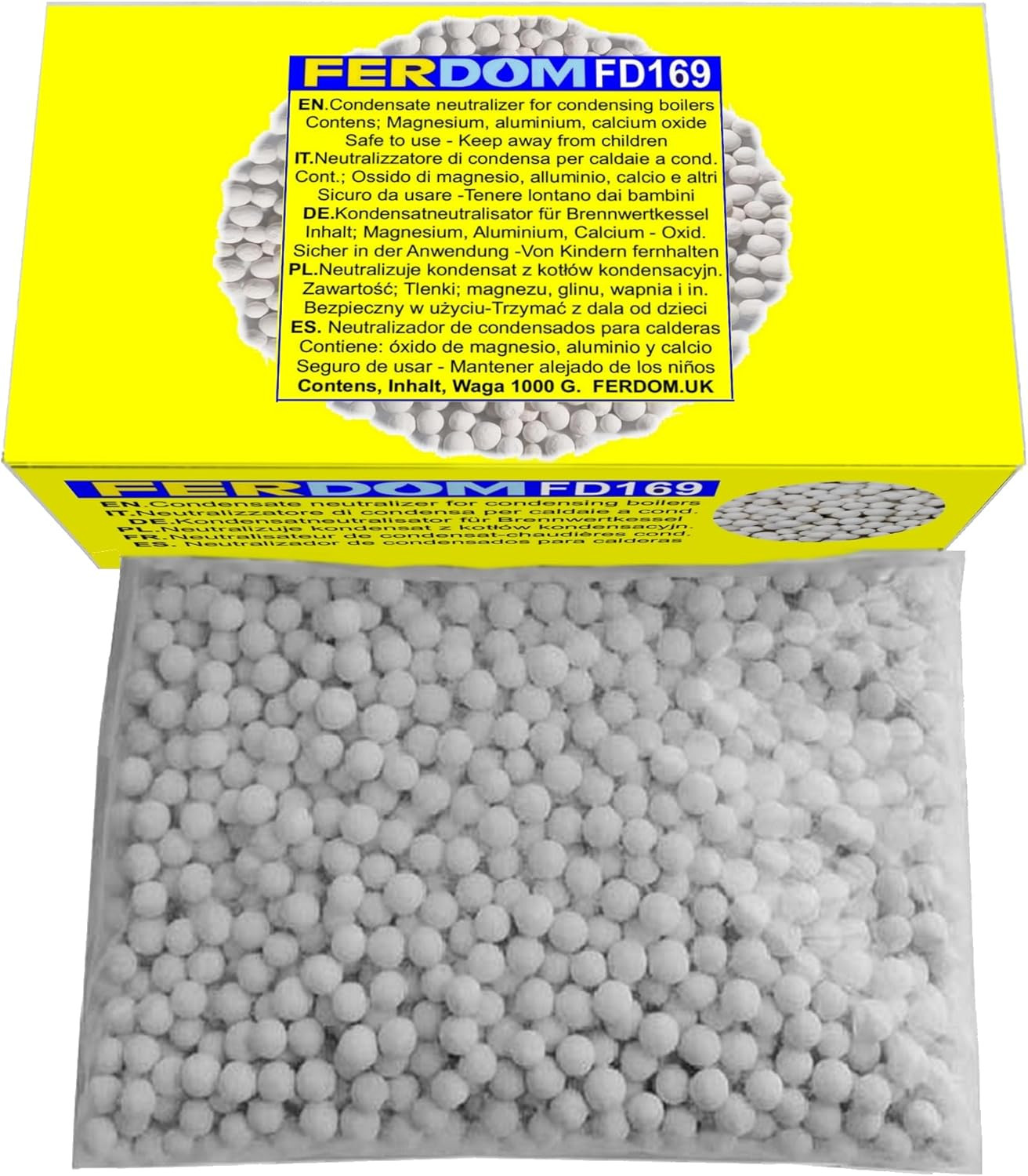 Neutraliseur de condensat FD169 antiacide 1kg pour chaudière gaz et fioul