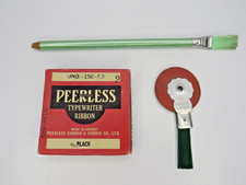 Vintage Typewriter Accessories Peerless Typewriter Ribbon & 2 Erasers With Brush thumbnail