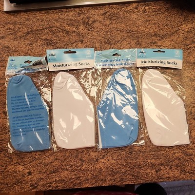 4 Pairs April Bath & Shower Moisturizing Foot Socks Pamper Pedi Feet NWT LOT