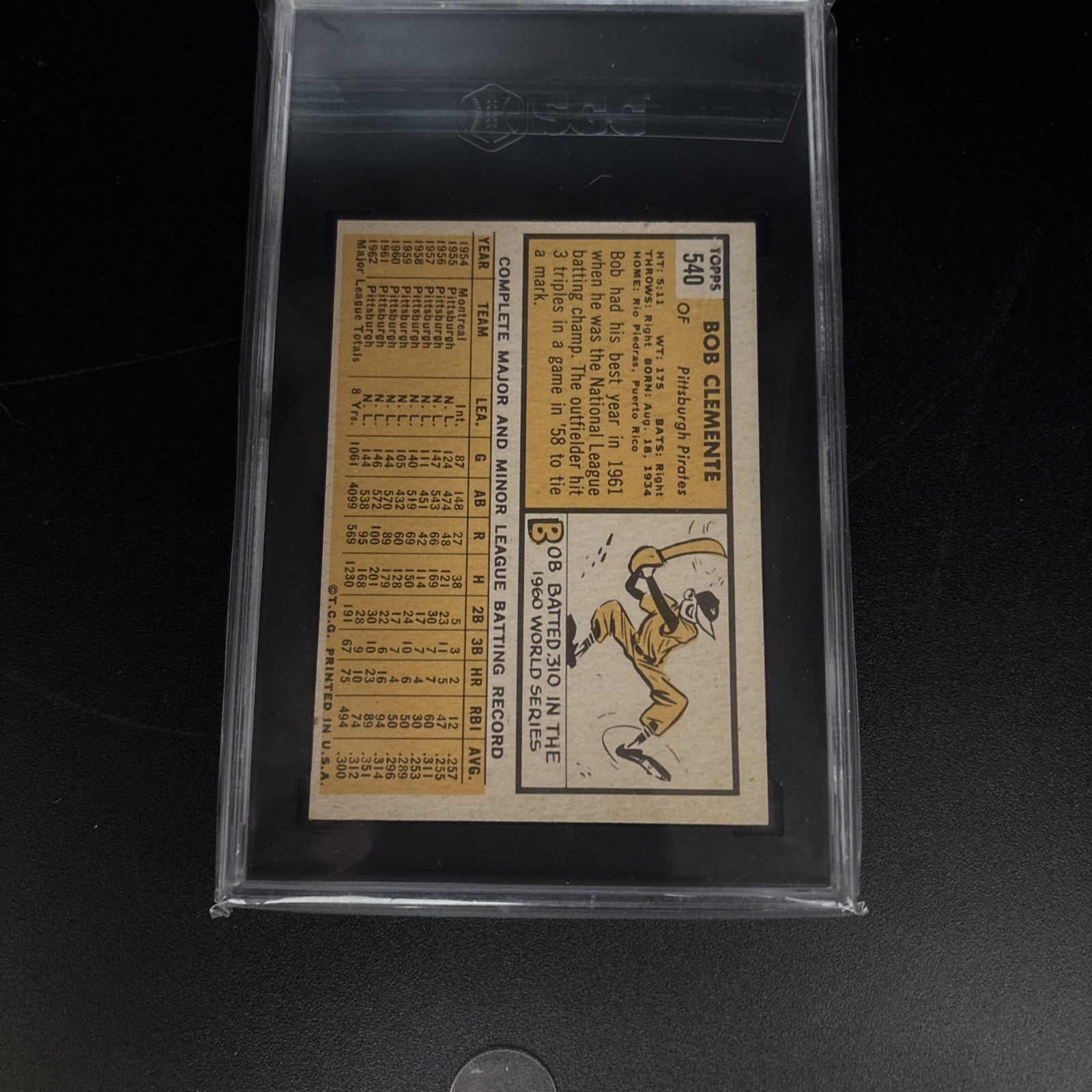 1963 Topps Roberto Clemente #540 SGC 6 view 4