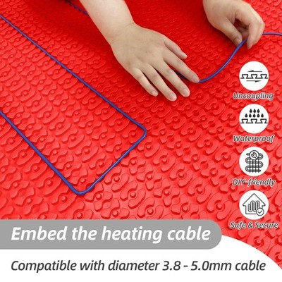 MAXKOSKO Heated Floor Uncoupling Membrane Flexible Membrane Roll 161 Sq. Ft.