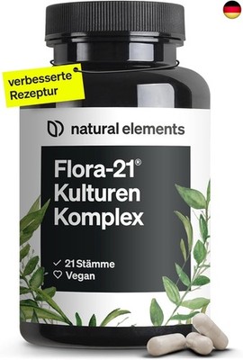 natural elements Flora 21  Kulturen Komplex ? 21 Bakterienstämme + Bio Inulin ? 