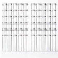 60 PCS Plastic Test Tubes with Screw Caps 45 ml Clear Tubes Science Party