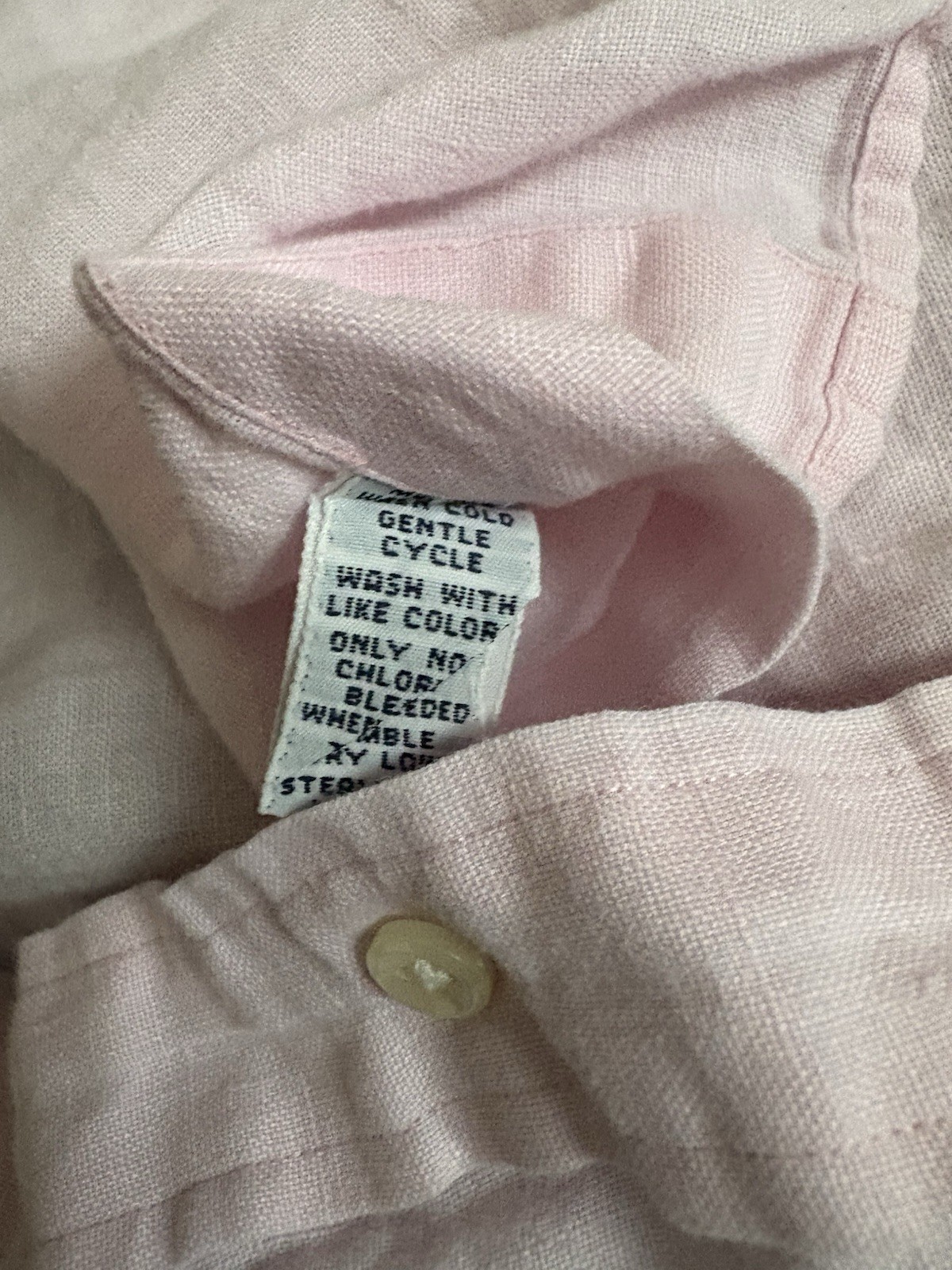 Rare Find Polo Ralph Lauren Blake Shirt 100percent Linen Pink Button Down Mens Sz L image 7