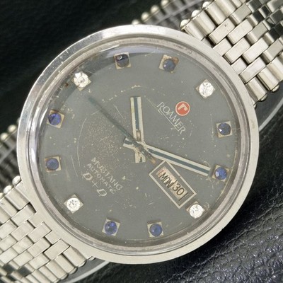 ROAMER MUSTANG AUTOMATIK SCHWEIZER HERREN DAY&DATE ORIGINAL ZIFFERBLATT UHR a432203-b