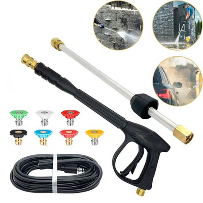 #ad High Pressure 4000PSI Car Power Washer Gun Spray Wand Lance Nozzle and Hose Kits $6.99